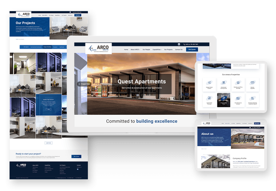Zagbiscomy created the website for construction company ARCO to present their services